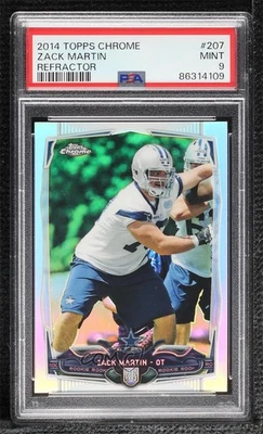 2014 Topps Chrome Refractor Zack Martin #207 PSA 9 MINT Rookie RC - Image 1 of 3