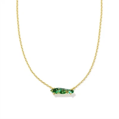 Collar Colgante Kendra Scott Indie Oro 14K Sobre Latón Verde Teal Vidrio Nuevo Con Etiquetas Foto 1 de 4