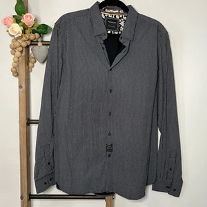 Camicia uomo denim e fiori Ricky Singh manica lunga con bottoni taglia XL - Foto 1 di 7