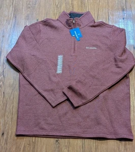 Chaqueta Columbia Granate Great Hart Mountain III Media Cremallera Para Hombre Nueva con Etiquetas - Talla XL B25 - Imagen 1 de 5