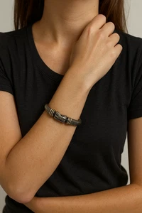 Bracciale in argento con motivo corda - Foto 1 di 6