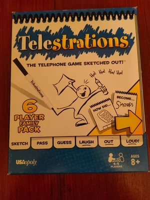 Telestrations The Telephone Game Sketched Out Family Board Game Complete VGC - Image 1 of 4