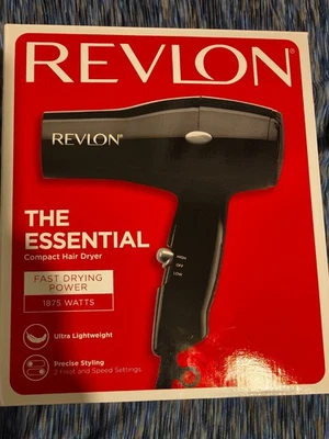Secador de pelo Revlon The Essential secador compacto, 1875W, negro, Foto 1 de 4