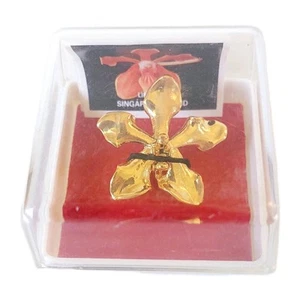 Vintage Gold Plated 22kt Brooch Orchid Flower And Pendant With Box And Papers(2) - Picture 1 of 8