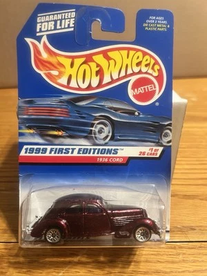 1999 Hot Wheels #649 First Editions #1 1936 Cord Maroon NOS - Image 1 of 4