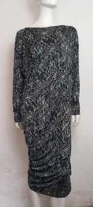 INTREND MAX MARA Kleid schwarz grau beige Muster 92%Viskosestretch L De40/42/44 - Bild 1 von 7