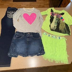 Kids Girls size 10 10/12 clothing lot - Outfits - Jeans Pants Shirts Skort Skirt - Picture 1 of 18