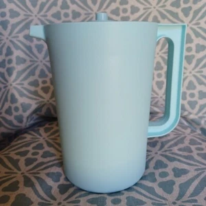 NEW Rare Tupperware Pitcher Push Button Seal Lid Aqua Robin Egg Blue - Picture 1 of 8