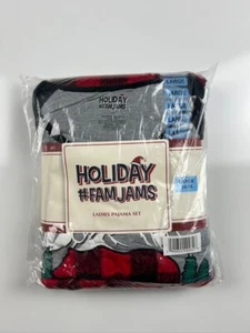 NEW-Holiday FamJams Kid's Ladies Pajama Set- Fleece Pants & Long Sleeves L 14-16 - Picture 1 of 5