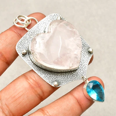 Ciondolo gioiello fatto a mano in argento sterling 925 con pietra preziosa al... - Immagine 1 di 4