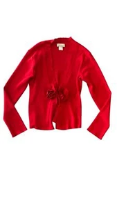 Suéter Cárdigan Flor Roja Referencia Niñas - Talla M - Imagen 1 de 5