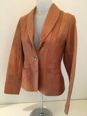 Brown Western LEATHER JACKET Blazer SMALL Cowgirl Vintage 1980’s - Image 1 of 4