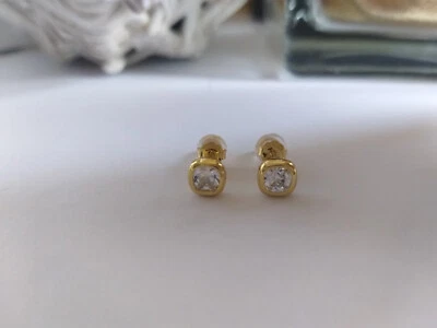 Orecchini con Cubic Zircone in Argento S925 placcato 18k oro - Immagine 1 di 4