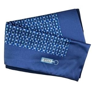100% Nuevo ZILLI Seda Bolsillo Cuadrado Metal Azul Diseño Genuino 250695 - Imagen 1 de 4