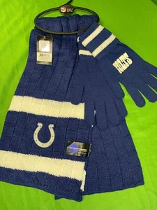 NFL Indianapolis Colts 2 piezas Guantes Tejidos con Cable y Bufanda Conjunto de Regalo Nuevo con Etiquetas - Imagen 1 de 3