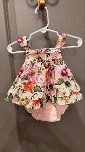 Janie And Jack Floral Print Dress & Bloomers Set, 0-3 Months. NWT - Picture 1 of 7