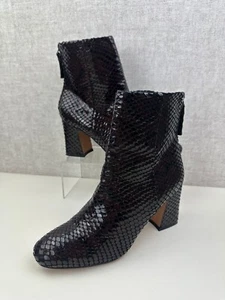 Stivaletti donna Topshop bordeaux ecopelle serpente tacco medio taglia UK 5 nuovi - Foto 1 di 12