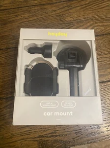 Heyday Dash / Window Car Mount with Wireless 10W Qi Charging - Black / Gold - Zdjęcie 1 z 6