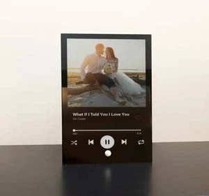 Photo Acrylic Music Plaque Song Perspex Black Clear Frost Couple Gift - Picture 1 of 5