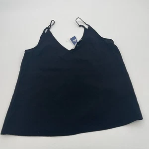Abercrombie Fitch Womens Blouse Small Sleeveless V Neck Spaghetti Straps Black - Picture 1 of 11