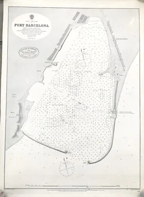 Antigo Admiralty Chart 1195 - Porto Barcelona - Edição 1873 - Imagem 1 de 4