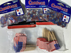 100 USA Flag Toothpicks Party Cupcake Decoration Sandwich Mini Food Picks + read