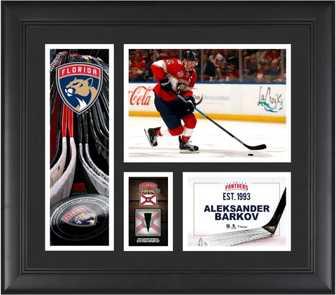 Aleksander Barkov Florida Panthers Frmd 15x17 Player Collage & Piece of GU Puck Cover