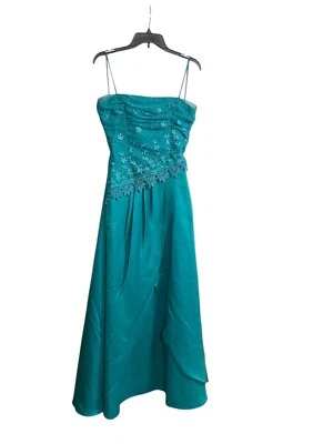 Маскарад бирюзовый зеленый выпускного вечера официальный вечеринки сексуальное платье с ремешками назад платье размер 9/10 - Изображение 1 из 4