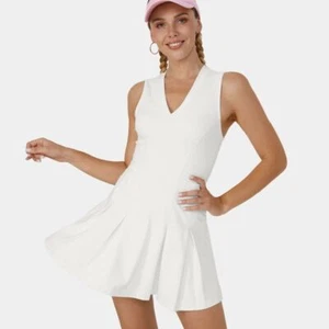 V Neck Sleeveless Pleated Golf Dress - Picture 1 of 2
