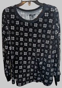 Prendas para dormir para mujer Simply Vera Wang suave polar gris negro blanco talla 1X - Imagen 1 de 5