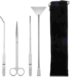 Aquarium Long Tweezers Scissors Spatula Tool Set,4 in 1 Anti-Rust Aquatic Plant - Picture 1 of 12