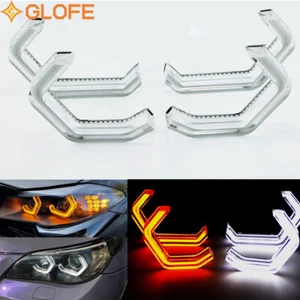 Amber & White Acrylic Cover Angel Eye Halo LED For BMW F82 F80 F32 F30 E90 M3 M4 - Bild 1 von 9