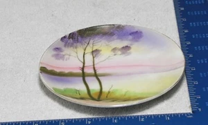 Vintage Noritake Ersatz Untertasse handbemalt Japan - lila, Seeszene - Bild 1 von 3