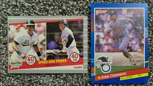 Jose Canseco 2-Card Lot Oakland A's 1989 Fleer 40/40 1991 Donruss All-Star