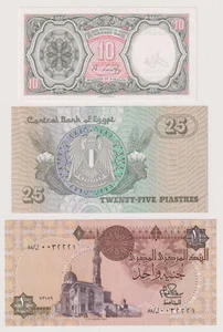 D9907: (3) Ägypten Banknoten; Edelstein Cu, Unchecked - Picture 1 of 1