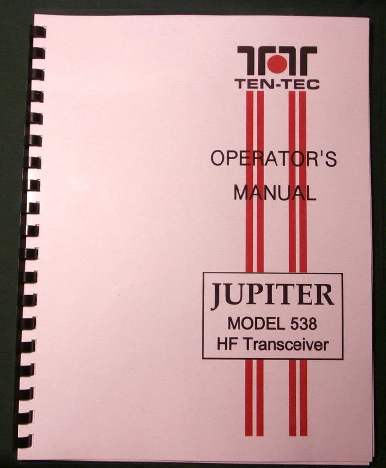 TenTec 538 Jupiter Instruction Manual: Premium Card Stock Covers & 28lb Paper! - Image 1 of 1