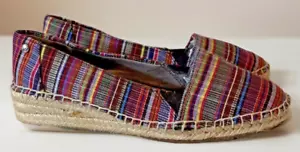 Life Stride Soft System Espadrilles Wedge Shoes Multi Color Canvas Womens 6W - Picture 1 of 9