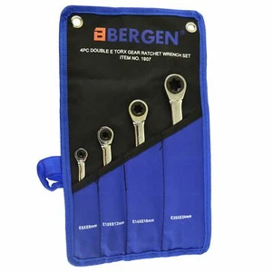 Juego de llaves tensoras de trinquete Torx / E doble extremo E6 - E24 4 piezas BERGEN AT482 - Imagen 1 de 2