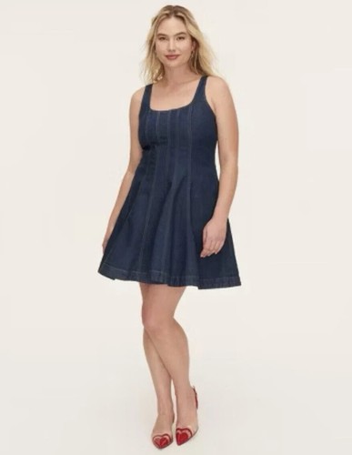 Mini abito donna denim con cuciture kate spade new york target nuovo con etichette blu scuro 00
