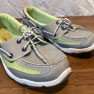 LL Bean Damen Boot Halbschuh Mokassins Schuh Größe 7W Grau Leder Grün Mesh 274916��NEU - Bild 1 von 9