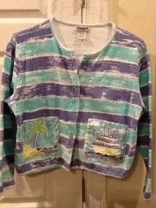 Onque Mujer Pequeña Chaqueta Náutica, En muy buen estado, TODO ALGODÓN - Imagen 1 de 9