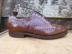 ZAPATOS CHURCH BROGUES VINTAGE CUERO MARRÓN TOSTADO UK8 PARA HOMBRE BURWOOD - Imagen 1 de 9