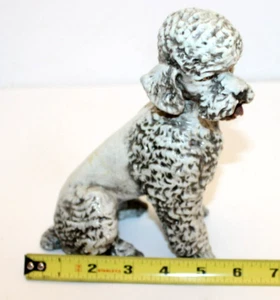 Vintage Grey Ceramic Poodle 7 1/2" D4 - Picture 1 of 10