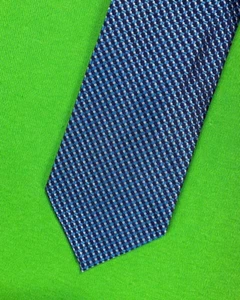 Bullock & Jones 100% Silk Men's Necktie Blue Crisscross Tie - Picture 1 of 7