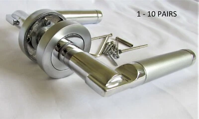 Heavy Duty Serozzetta style Door lever Handle On Rose chrome Silver satin  D23 - Image 1 of 4