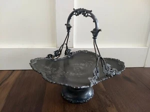 Antique Barbour Quadruple Silverplate Floral Etched Design Art Nouveau Tray - Picture 1 of 9
