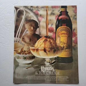 Kahlua & Ice Cream Nuts 1991 Todo lo que toca se vuelve delicioso anuncio impreso de colección - Imagen 1 de 1