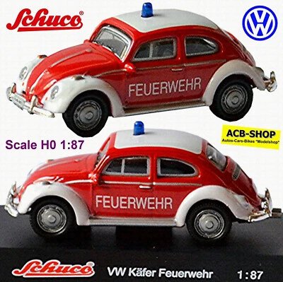 VW Maggiolino 1300 Beetle Tipo 11 Pompieri Fürth Bayern 1961-65 Rosso/Bianco 1: - Immagine 1 di 4