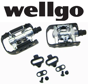 Wellgo C002 SPD Clipless 1 side & 1 side Platform Bike Pedals fits Shimano - Picture 1 of 3