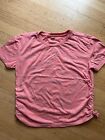 Dkny Logo Girls Coral And Silver T-Shirt, Side Tie, Size L
